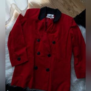 Yves Saint Laurent Red Blazer with Black Collar